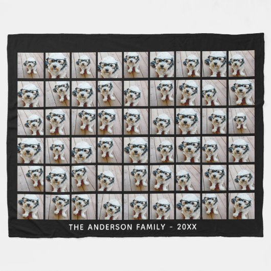 54 Square Foto Collage mit einfachem Text Fleecedecke (Vorderseite (Horizontal))