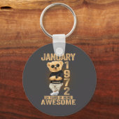 54 Year Old January 1972 Teddy Bear 54th Birthday Schlüsselanhänger (Vorderseite)