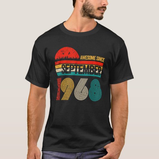 54 Years Old Awesome Since September 1968 54th T-Shirt (Vorderseite)