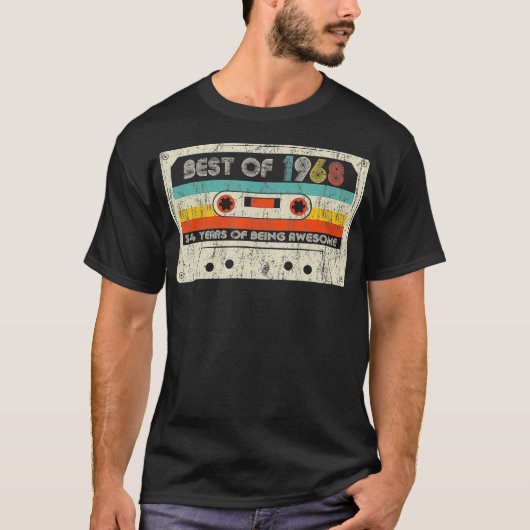 54th Birthday Gifts Best Of 1968 Cassette Tape Ret T-Shirt (Vorderseite)