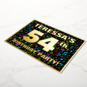 54th Birthday Party — Fun, Colorful Music Symbols Folieneinladung (Gedreht)