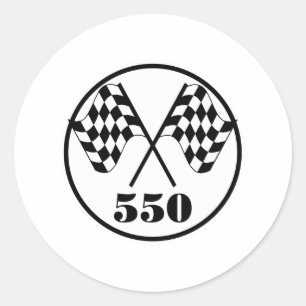 550 Zielflaggen Runder Aufkleber