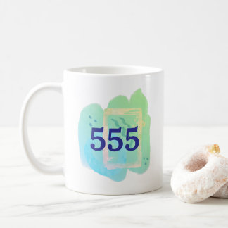 555 Angel-Zahl Transformation Affirmation Kaffeetasse