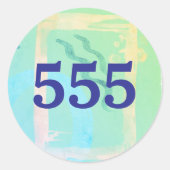 555 Angel-Zahl Transformation Affirmation Runder Aufkleber (Vorderseite)