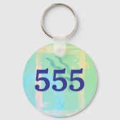 555 Angel-Zahl Transformation Affirmation Schlüsselanhänger (Vorderseite)