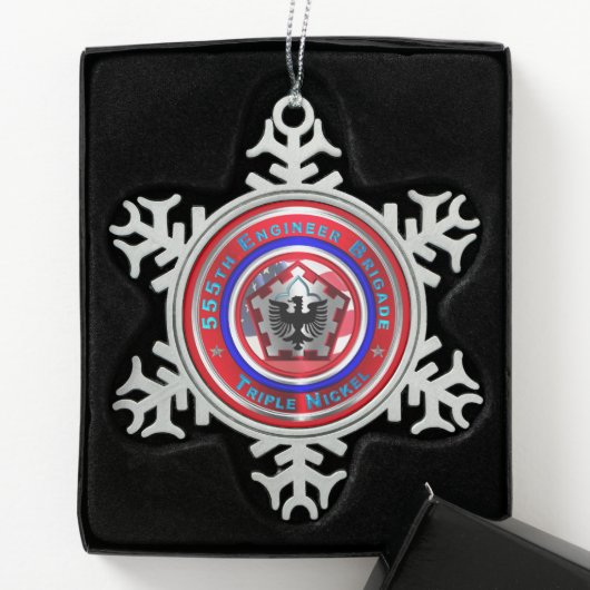 555. ENGINEER BRIGADE SCHNEEFLOCKEN Zinn-Ornament (Box)