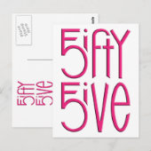 555 heiß rosa Postkarte (Vorne/Hinten)