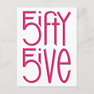 555 heiß rosa Postkarte