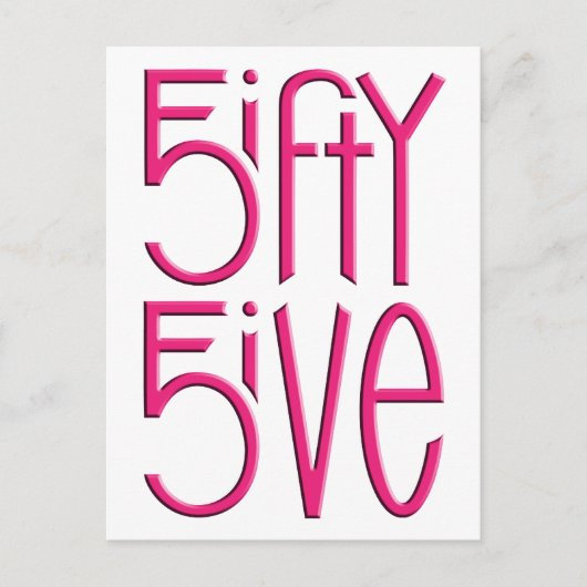 555 heiß rosa Postkarte (Vorderseite)