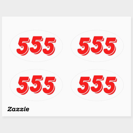 555 OVALER AUFKLEBER (Blatt)