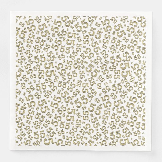 55. Alter Zufallszahl Muster Gold/Weiß Serviette (Vorderseite)