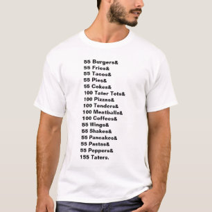 55 Burgers & 55 Fries & 55 Tacos Conconnection Shi T-Shirt