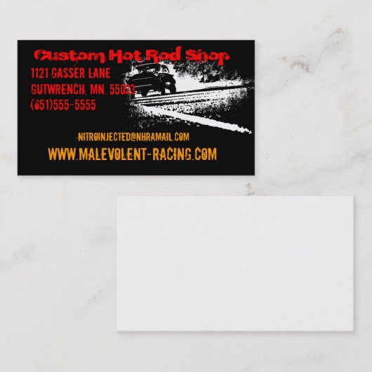 55 Chevy Gasser Burnout Visitenkarte (Vorne/Hinten)