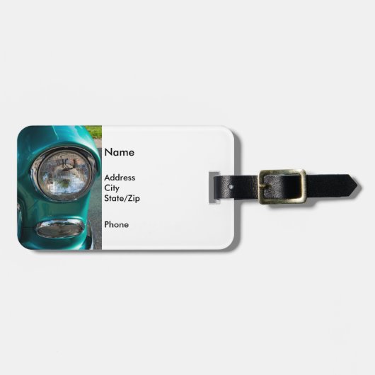 55 Chevy Headlight Gepäckanhänger (Vorderseite horizontal)