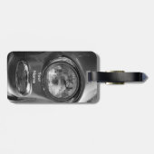 55 Chevy Headlight Graustufen Gepäckanhänger (Rückseite horizontal)