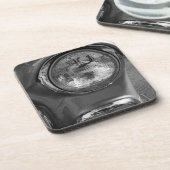 55 Chevy Headlight Graustufen Getränkeuntersetzer (Linke Seite)