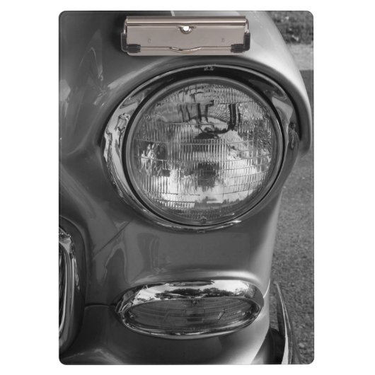 55 Chevy Headlight Graustufen Klemmbrett (Vorderseite)