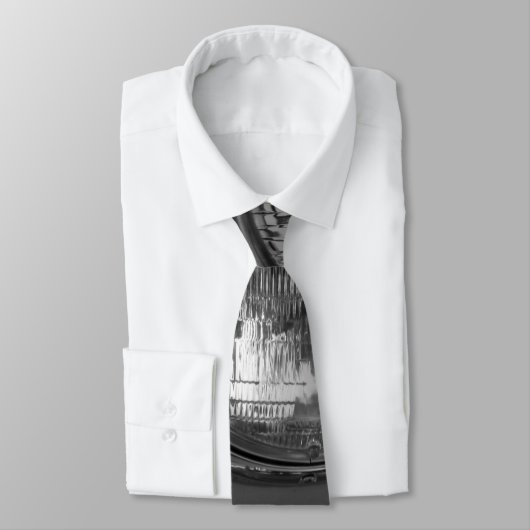 55 Chevy Headlight Graustufen Neck Tie Krawatte (Gebunden)