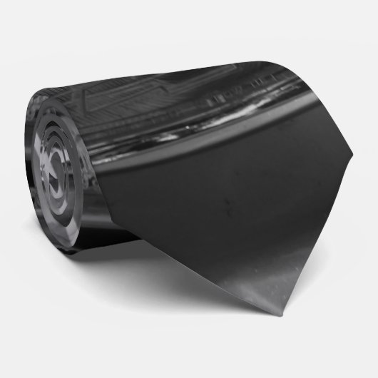 55 Chevy Headlight Graustufen Neck Tie Krawatte (Gerollt)