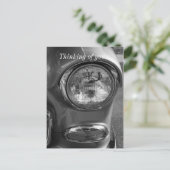 55 Chevy Headlight Graustufen Postkarte (Stehend Vorderseite)