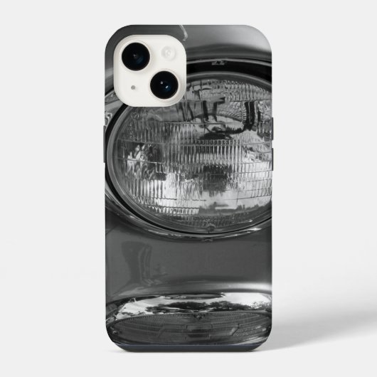 55 Chevy Scheinwerfer Graustufen iPhone Hülle (Rückseite)