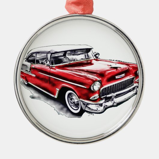 55 Chevy Silbernes Ornament (Vorne)