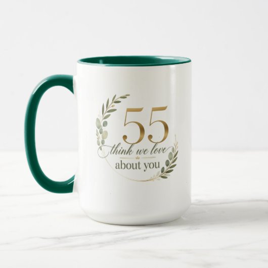 55 Dinge, die wir an Mama lieben Tasse (Links)