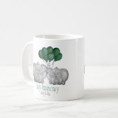 55. Emeral Wedding Anniversary niedlicher Elefant Kaffeetasse (Vorderseite Links)