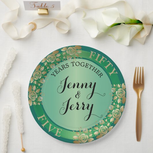 55. Emerald Anniversary Paper Plate Pappteller (Hochzeit)