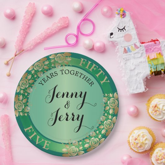 55. Emerald Anniversary Paper Plate Pappteller (Party)