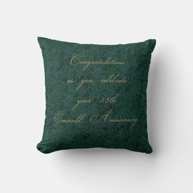 55. Emerald Anniversary Throw Kissen (Vorderseite)