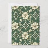 55. Emerald Ivory Floral Wedding Jubiläum Einladung (Rückseite)