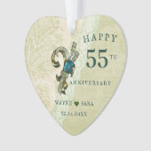 55. Emerald Jewel Wedding Jubiläum Ornament (Vorderseite)