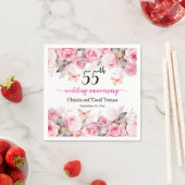 55. Emerald Wedding Anniversary Blush Rose Serviette (Beispiel)
