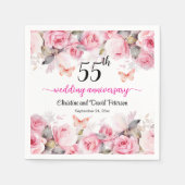 55. Emerald Wedding Anniversary Blush Rose Serviette (Vorderseite)