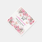 55. Emerald Wedding Anniversary Blush Rose Serviette (Ecke)