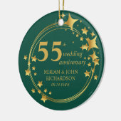 55. Emerald Wedding Anniversary Foto Gold Stars Keramik Ornament (Links)