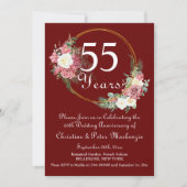 55. Emerald Wedding Anniversary Rose Gold Frame Einladung (Vorderseite)