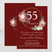 55. Emerald Wedding Anniversary Rose Gold Frame Einladung (Vorne/Hinten)