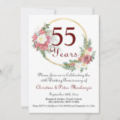 55. Emerald Wedding Anniversary Rose Gold Frame Einladung (Vorderseite)