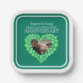 55. Emerald Wedding Jubiläum Foto Herz Pappteller