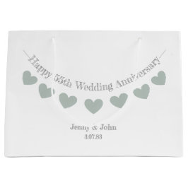 55. Emerald Wedding Jubiläum mit grünen Herzen Große Geschenktüte