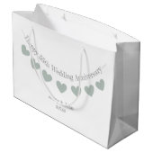 55. Emerald Wedding Jubiläum mit grünen Herzen Große Geschenktüte (Rückseite Schrägansicht)