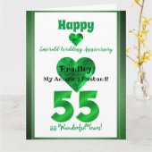 55. Emerald Wedding Jubiläumskarte für Ehemann Karte (Gelbe Blume)