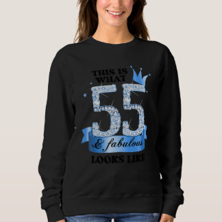 55 & Fabulous I Blue White Party Group Candid Phot Sweatshirt