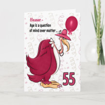 55. Funny Birthday Pink Buzzard mit Namen