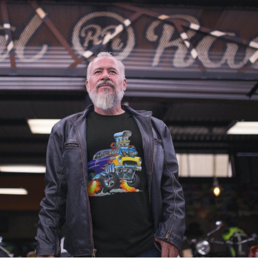 55 Funny Car Flaming Drag Track Beast Long Sleeve T-Shirt