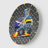 55 Funny Car Metal Diamond Schachbrett Plate Große Wanduhr (Winkel)