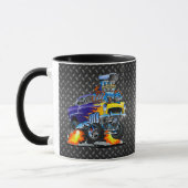 55 Funny Car Metal Diamond Schachbrett Plate Tasse (Links)