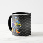 55 Funny Car Metal Diamond Schachbrett Plate Tasse (Vorderseite Links)